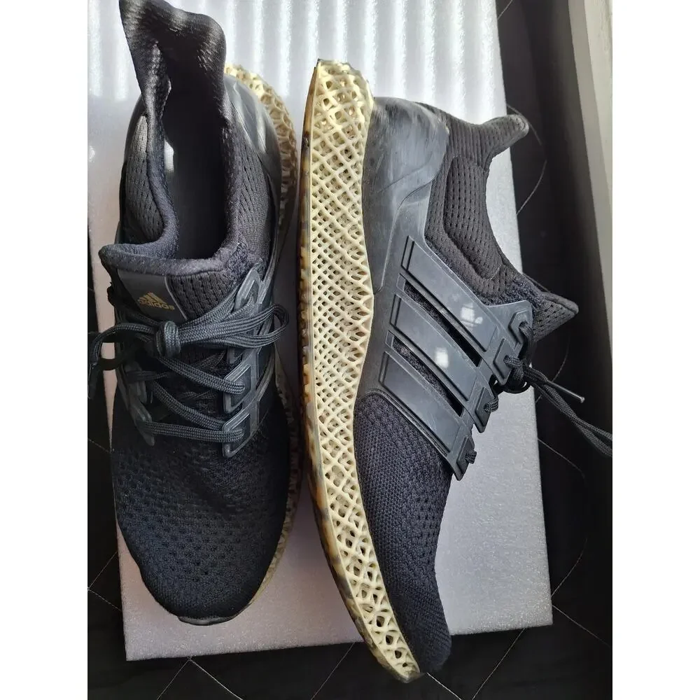 Adidas Ultra 4D Shoes Mens Size 12 Black Gold Running Athletic Sneakers
